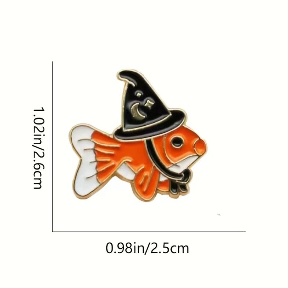 (3/$15) Wizard Goldfish Enamel Pin - Picture 3 of 3